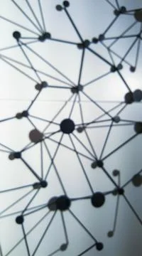 Blur background of sphere network connection. Foto stock
