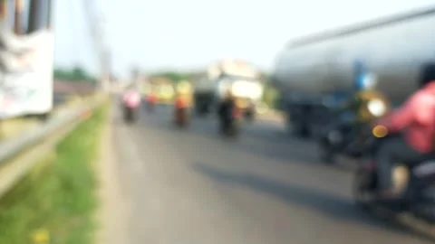 Blur, blurry vehicles passing on the road. abstract blurry vehicle video Stock Footage 289689822