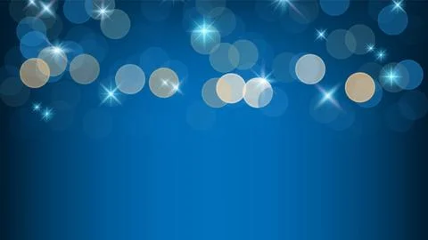Blur bokeh blue abstract background, vector illustration Stock Illustration