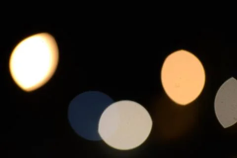 Blur bokeh. Blurry multicolor light from the lamp. Stock Photos