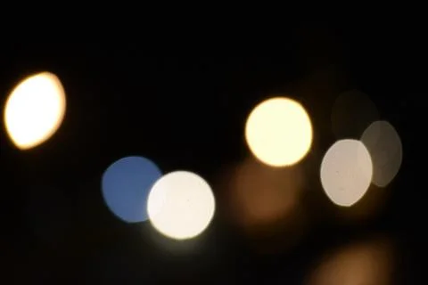 Blur bokeh. Blurry multicolor light from the lamp. Stock Photos