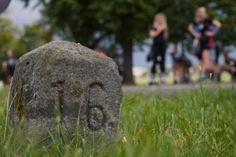 Blur, bottom view, the team of rollers is going to start the trip. public spo Stock Photos