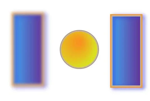 Blur of a circle and two rectangles Stock Illustration