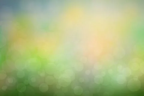 Blur circle bokeh green leaf background. Blurry yellow leaves rays light fl.. Foto stock
