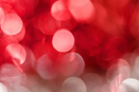 Blur circle red and silver lights as christmas background. Stock Photos