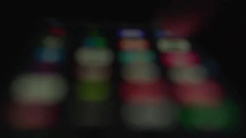 Blur close up hand using digital app phone  at night. Stock Footage 247493826