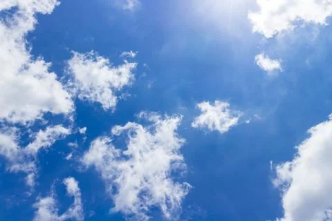 Blur clouds on the sky with sun light Stock Photos