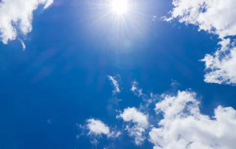 Blur clouds on the sky with sun light Stock Photos