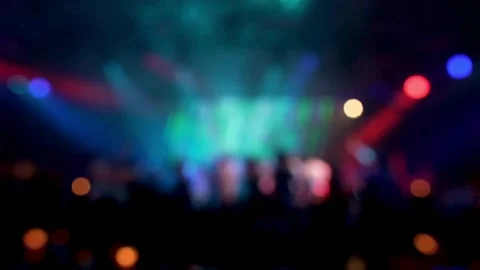 Blur crowd of people dancing on the dance floor of a night club light. blurry Stock Footage 265763130