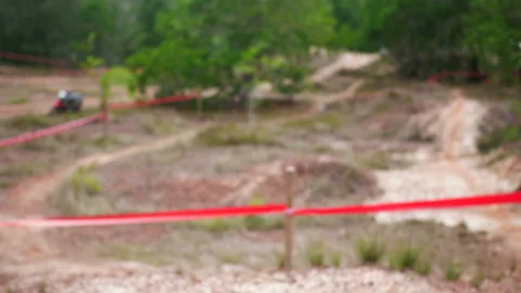 Blur defocus of cyclist ride mountain bike in forest for healthy and leisure  Stock Footage 131182256