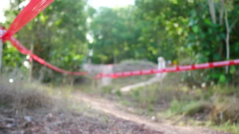 Blur defocus of cyclist ride mountain bike in forest for healthy and leisure  Stock Footage 131343891
