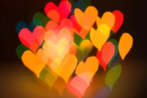 Blur effect the shape of hearts Stock Photos