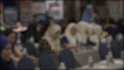 Blur fooatge of audience listens to the speaker. Stock Footage 104016807