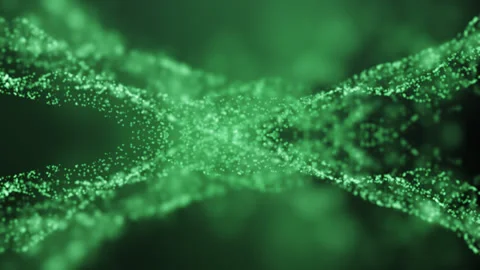 The Blur of Green Particles on a Black Background Stock Footage 170059553