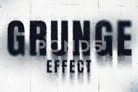 Blur Grunge Text Effect PSD Template