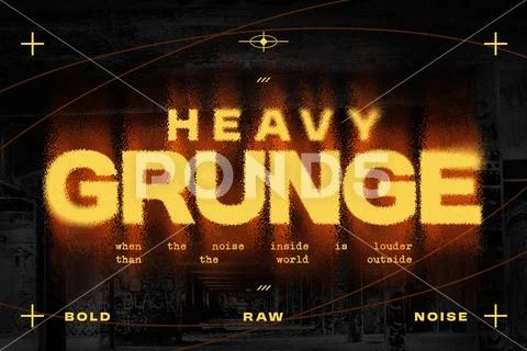 Blur Grunge Text Effect Modello PSD