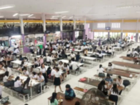Blur image Canteen Dining Hall Room Stock Photos