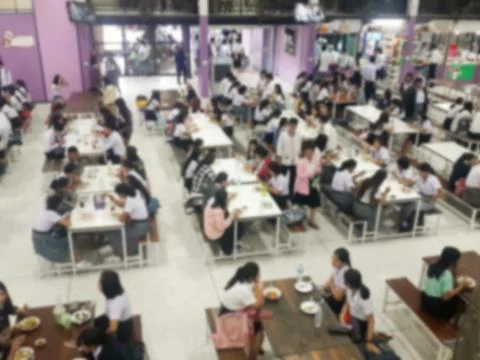 Blur image Canteen Dining Hall Room Stock Photos