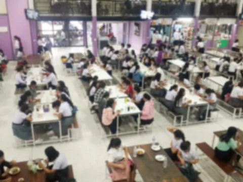 Blur image Canteen Dining Hall Room Stock Photos
