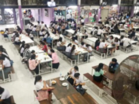 Blur image Canteen Dining Hall Room Stock Photos