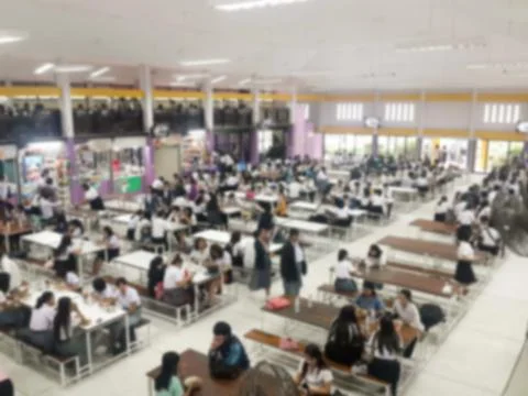 Blur image Canteen Dining Hall Room Stock Photos