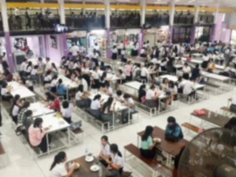 Blur image Canteen Dining Hall Room Stock Photos