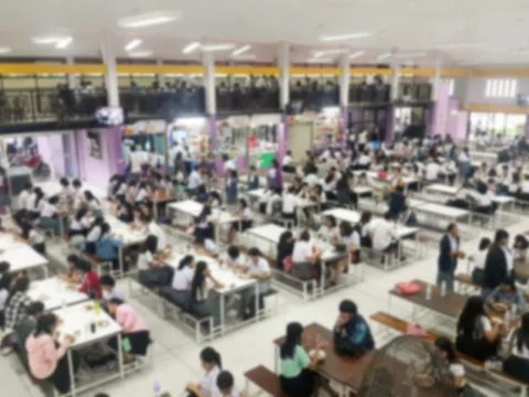 Blur image Canteen Dining Hall Room Stock Photos