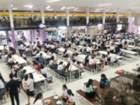 Blur image Canteen Dining Hall Room Stock Photos