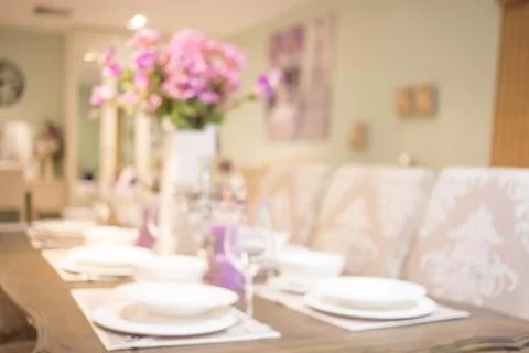 Blur image of modern Kitchen Room interior. Kitchen Room. Stock Photos