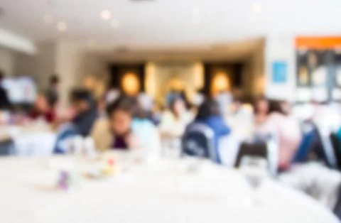 Blur image of restaurant for background Stock Photos