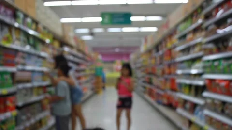 Blur image shopping moving through store 스톡 동영상 55426389