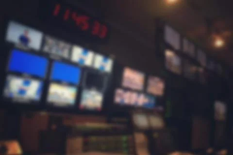 Blur image video switch of Television Broadcast, working with video and audio Stock Photos