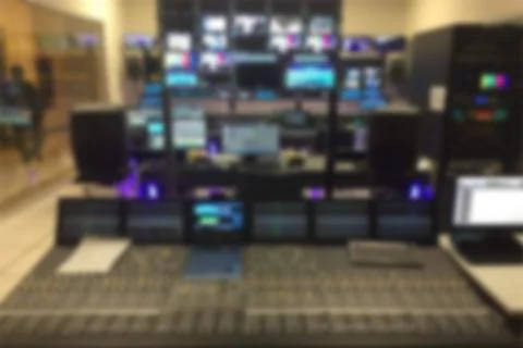 Blur image video switch of Television Broadcast, working with video and audio Stock Photos