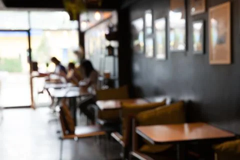 Blur of interior in restaurant Stock Photos