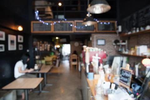 Blur of interior in restaurant Stock Photos
