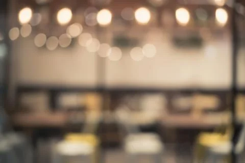 Blur light in the restaurant for background Stock Photos