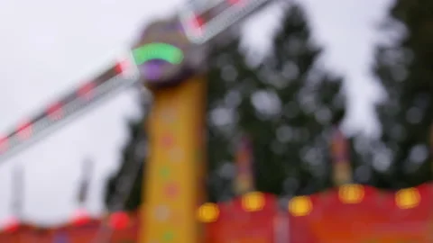 Blur motion of people having fun at the West Coast Amusements Carnival Stock Footage 108755573