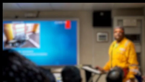 Blur Motion Workers in Briefing Room. Stock Footage 114930031