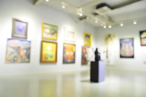 Blur or Defocus abstract image of the lobby of a modern art center Stock Photos