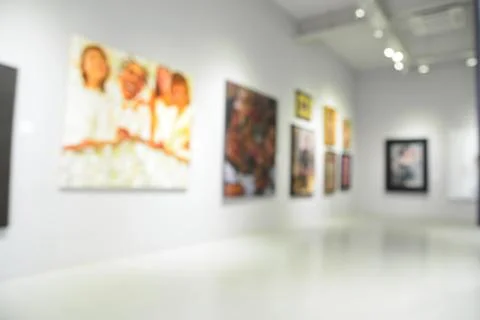 Blur or Defocus abstract image of the lobby of a modern art center Stock Photos