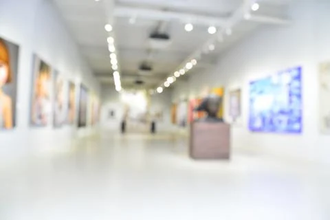 Blur or Defocus abstract image of the lobby of a modern art center Stock Photos