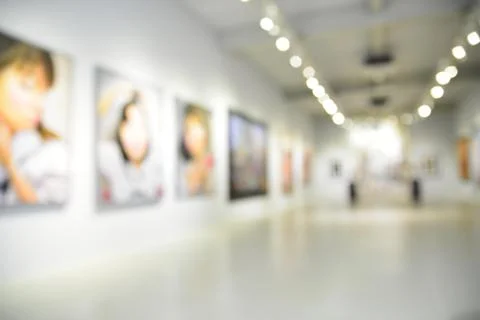 Blur or Defocus abstract image of the lobby of a modern art center Stock Photos