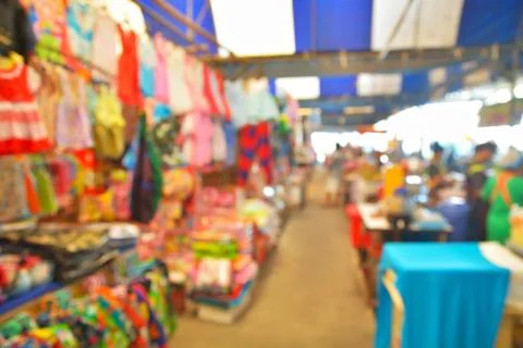 Blur or Defocus Background of Local or Traditional Market Stock Photos