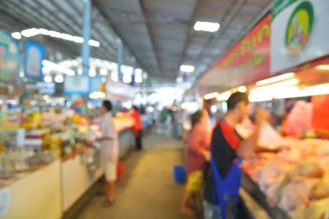 Blur or Defocus Background of Local or Traditional Market Stock Photos