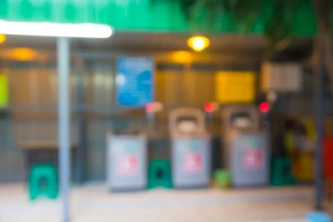 Blur or Defocus Background of Small Laundry Shop in Rural with Washing Machin Stock Photos