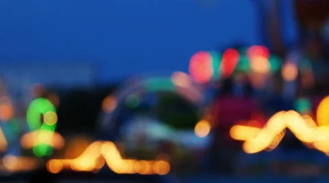 Blur or defocus Fun fair or Amusement park. Stock Footage 54217884
