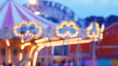 Blur or defocus Fun fair or Amusement park. Stock Footage 55441347