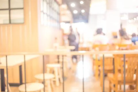 Blur or Defocus image of Coffee Shop or Cafeteria for use as Background Stock Photos
