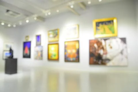 Blur or Defocus image of the lobby of a modern art center Stock Photos