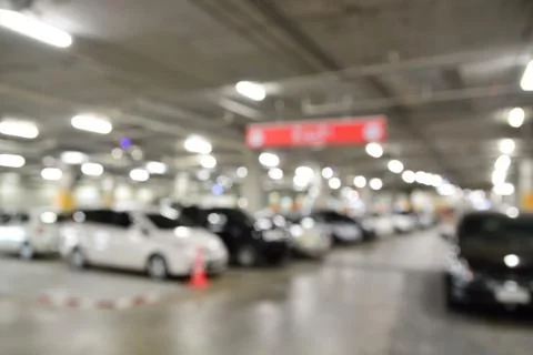Blur or Defocus image of Underground Parking Lot Stock Photos